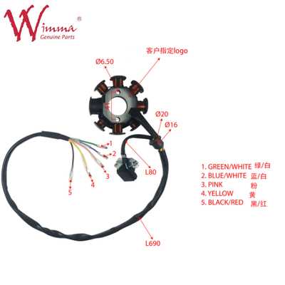 Xe máy Magnetic Stator Coil Complete FX250AK47 ISO9001 được liệt kê